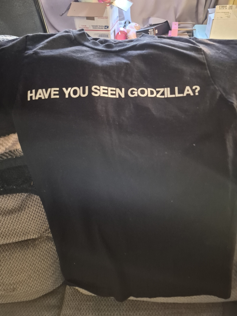Godzilla Black Cotton Men's T-Shirt S Crew Neck Short Sleeve Graphic Print